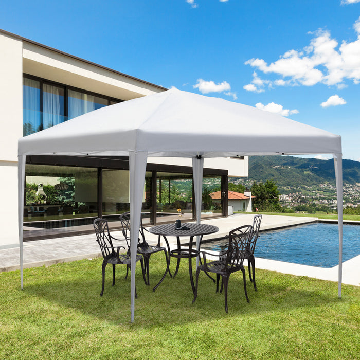 Heavy Duty 3x3m Pop-Up Garden Gazebo - Waterproof Marquee Party Tent with Folding Canopy - Ideal for Weddings & Outdoor Events, White