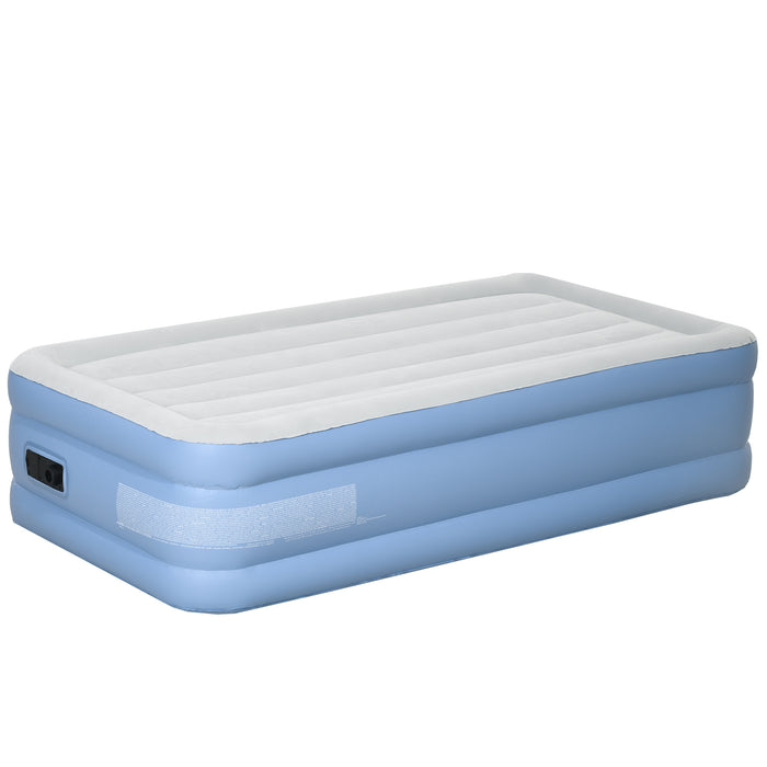 Extra-Wide Single Airbed with Integrated Electric Pump - Comfortable Inflatable Sleeping Solution - Ideal for Camping and Overnight Guests