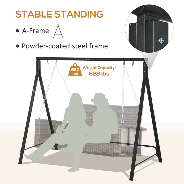 Heavy Duty Metal Porch Swing Stand - 240kg Capacity Hanging Chair Frame for Outdoor Use - Ideal for Garden, Patio, Lawn & Playground