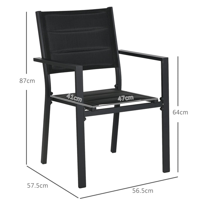 Aluminum Stacking Garden Chair Set of 2 - Durable Outdoor Seating Solution - Ideal for Patio and Backyard Spaces