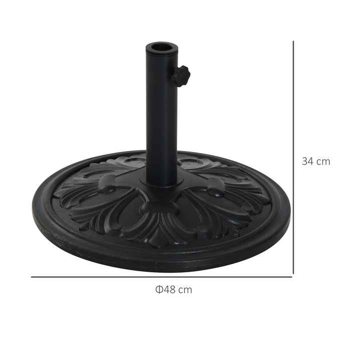 Heavy Duty Round Cement Parasol Base - Durable Umbrella Stand for Outdoor Garden Stability - Ideal for Patio Shade & Weather Resistance