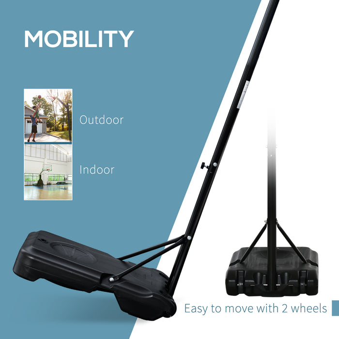 Portable Outdoor Basketball Hoop - Adjustable Height Stand with Sturdy Rim and Wheels - Ideal for Home Courts and Driveway Play