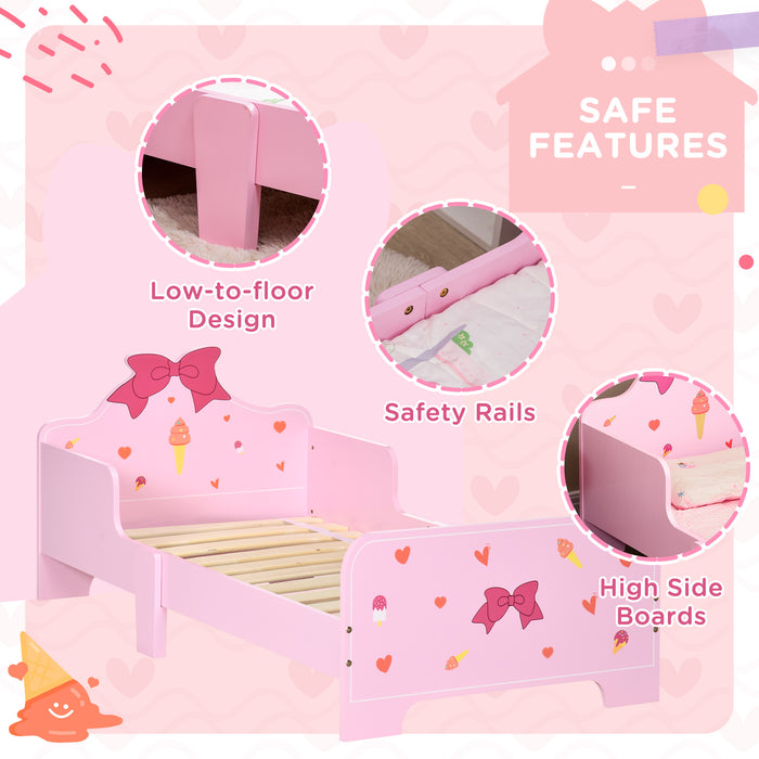 Princess-Themed 4-Piece Bedroom Set - Includes Bed, Toy Box Bench, Dressing Table & Stool - Perfect for Ages 3-6, Adorable Pink Design