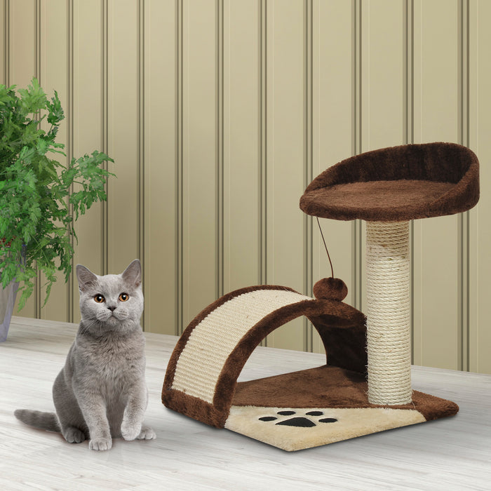 Cat Tree Scratcher - Indoor Cat Scratching Post with Climbing Activity Centre & Hanging Ball - Ideal for Kittens and Playful Felines