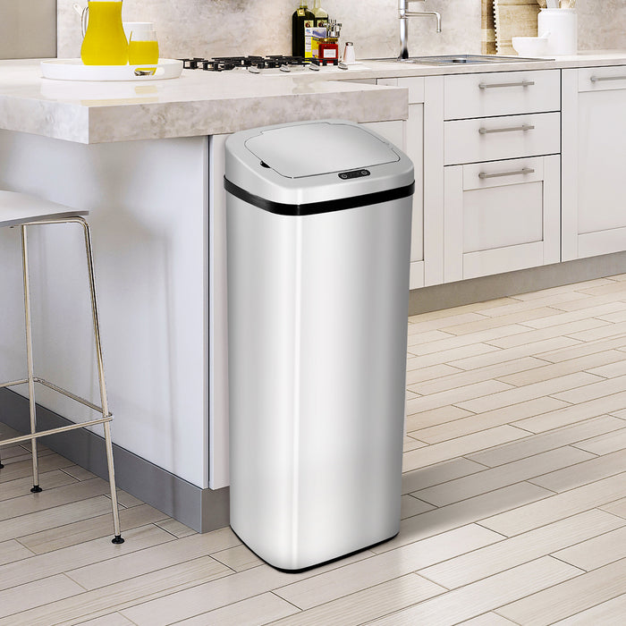 Infrared Touchless 50L Dustbin - Automatic Motion Sensor Stainless Steel Trash Can - Hygienic Waste Solution for Home and Office