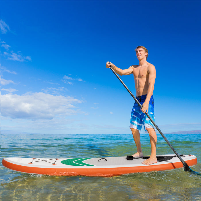 Inflatable Non-Slip SUP Board with Aluminium Paddle - 10'6" Long, 30" Wide, 6" Thick, Complete with ISUP Accessories - Perfect for Paddleboard Enthusiasts and Water Sport Adventures