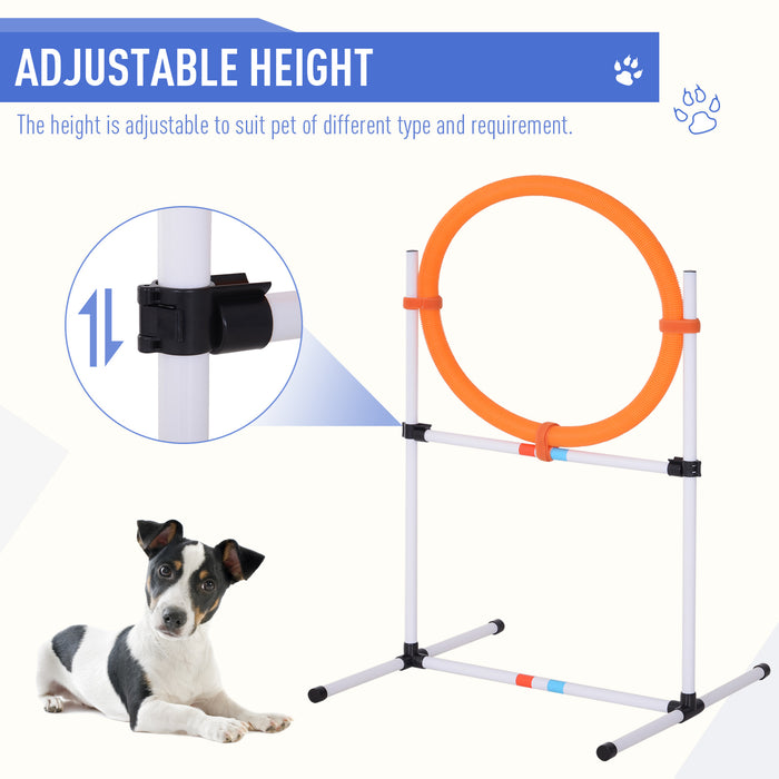 Dog Agility Training Kit - 5-Piece PE Obstacle Course Set, White - Ideal for Dog Agility, Exercise, and Play