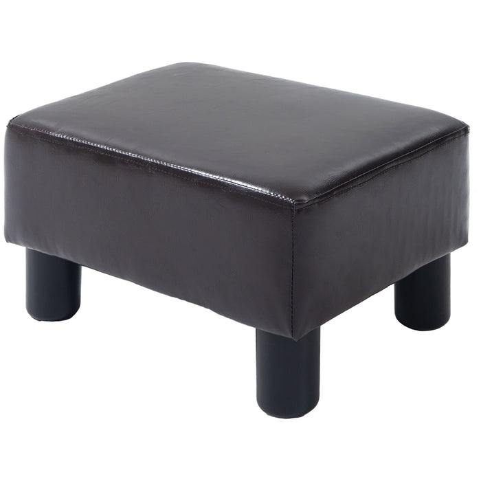 Luxurious PU Leather Ottoman - Sturdy Cube Footstool with Durable Plastic Legs - Elegant Resting Solution for Living Room or Bedroom