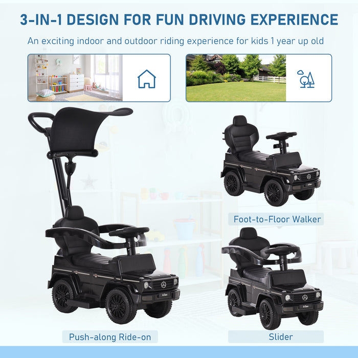 Mercedes-Benz G350 Ride-On Push Car - Toddler Foot-to-Floor Slider with Steering Wheel in Sleek Black - Perfect Stroller Alternative for Young Children