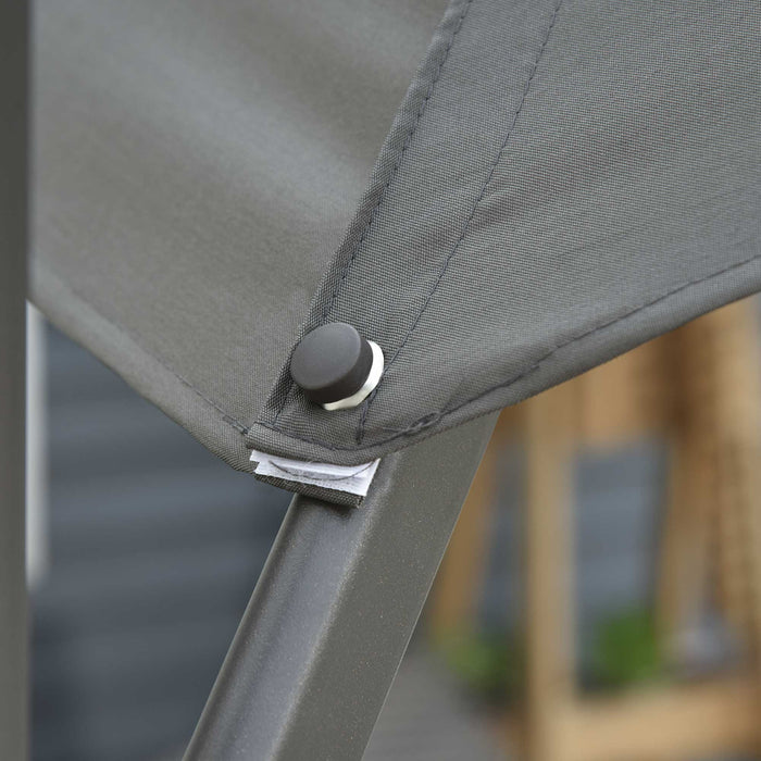 Roma Umbrella 3m Cantilever - Patio Offset Parasol, Hanging Sun Shade Canopy with 360° Rotation and Cross Base - Ideal for Outdoor Comfort in Dark Grey