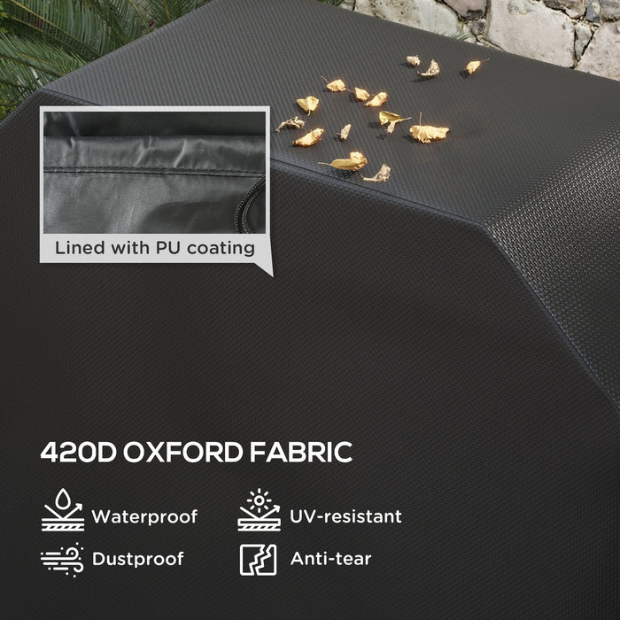 Heavy-Duty 147x61cm Grill Cover - Durable Plastic Coated Protection, Weather-Resistant - Ideal for Outdoor BBQs and Grill Protection