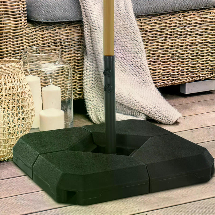 Fillable Parasol Base Set of 4 - Heavy-Duty Garden Umbrella Stand with Steel Cross Base, Sand/Water Compatible - Ideal for Outdoor Patio Stability