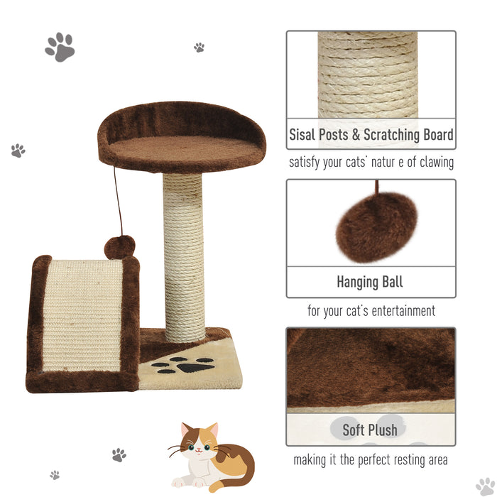 Cat Tree Scratcher - Indoor Cat Scratching Post with Climbing Activity Centre & Hanging Ball - Ideal for Kittens and Playful Felines