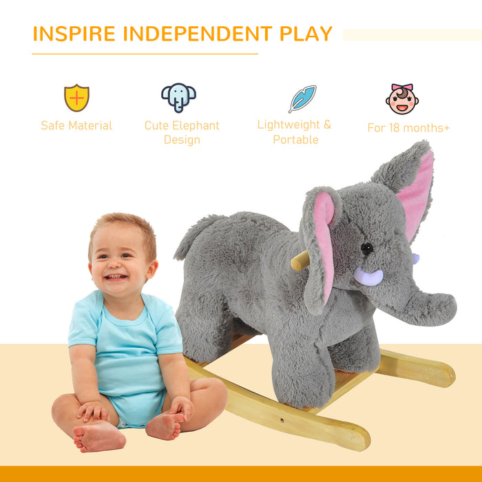 Plush Elephant Ride-On Toy for Kids - Soft and Cuddly Toddler Riding Animal - Grey Elephant Comfort and Fun for Children