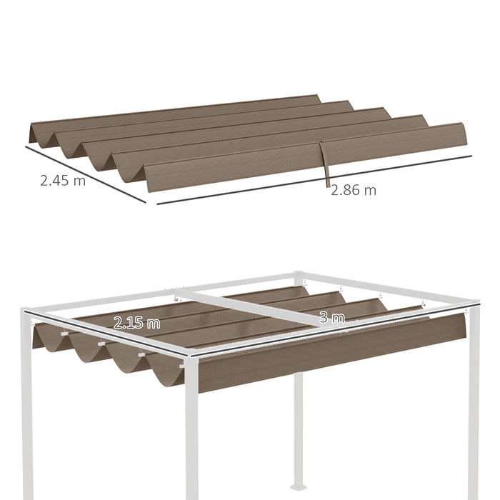 Retractable Pergola Roof - UV30+ Protected Sun Shade Cover for 3 x 2.15m Outdoor Structures - Ideal for Garden Comfort and UV Protection