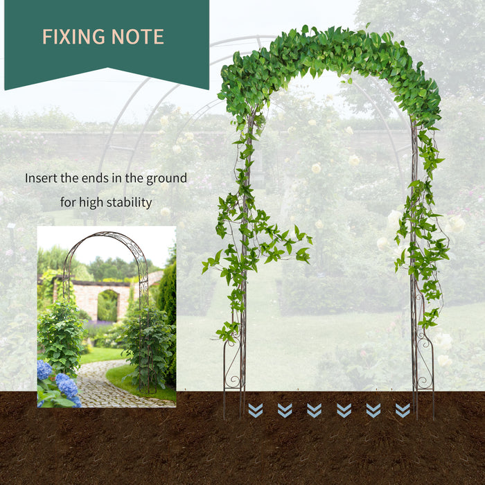 Elegant Metal Garden Rose Arch - Sturdy Arbour Trellis for Climbing Plants & Wedding Decorations - Ideal for Outdoor Events and Garden Entrances