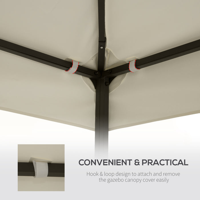 Gazebo Canopy Replacement - 3x3m Cream White Roof Top Cover - Spare Part for Outdoor Shelter