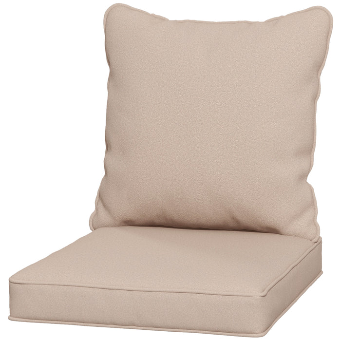 Beige Indoor/Outdoor Chair Cushion - 1-Piece Back and Seat Pillow for Patio Comfort - Perfect for Sprucing Up Garden Seating