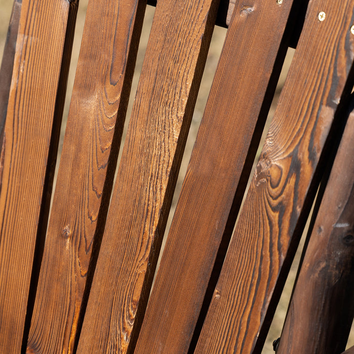 Ergonomic Wooden Adirondack Chair - Durable Fir Wood Patio Lounger with Carbonized Finish - Ideal for Garden Relaxation & Outdoor Comfort