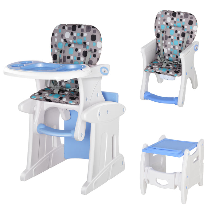 HDPE Baby Booster - 3-in-1 Convertible High Chair in Blue - Ideal for Feeding, Playtime, and Growing Toddlers