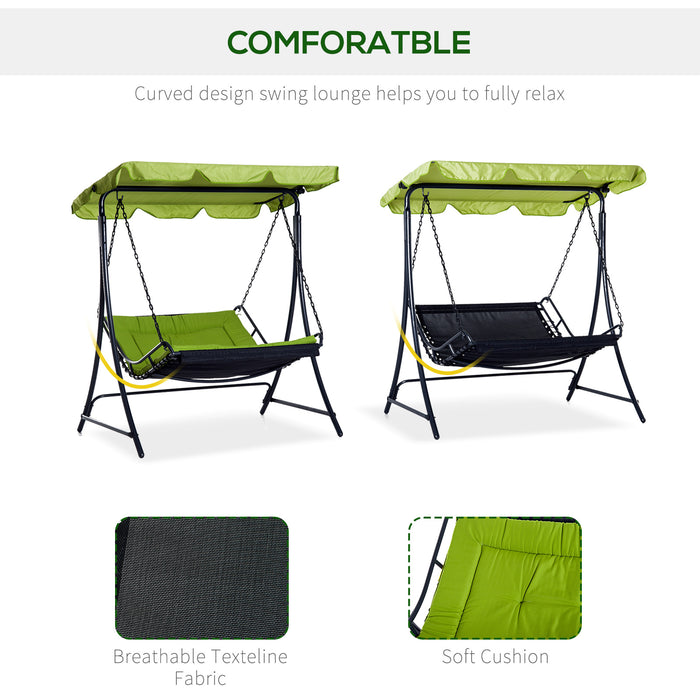 Outdoor Hanging Swing Chair - Durable Green Hammock Seat for Relaxation - Ideal for Garden, Patio, and Backyard Spaces