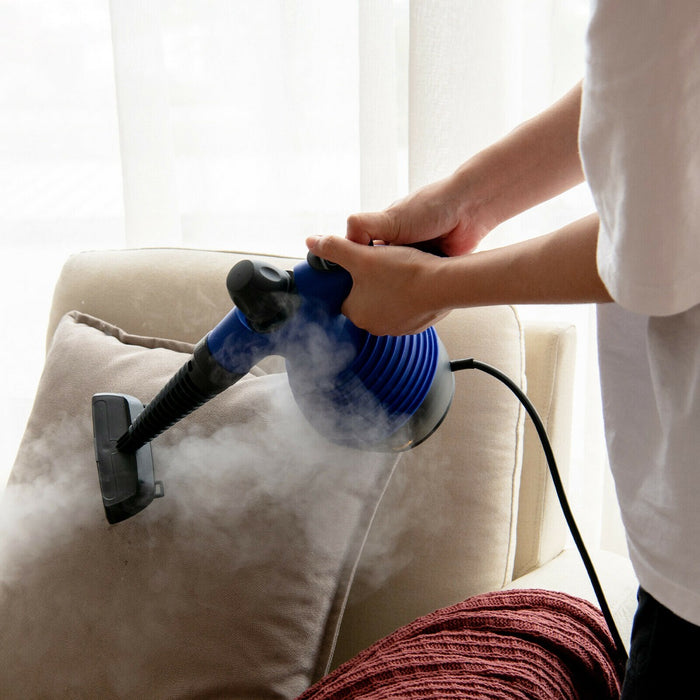 Handheld Steam Cleaner - Multipurpose with 9 Piece Accessories, Blue Color - Ideal for Home Cleaning Tasks