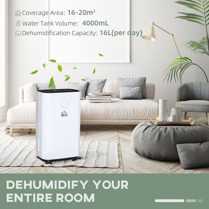 4000ML Portable Dehumidifier with 3 Modes - Quiet 16L/Day Electric Moisture Remover for Laundry Room, Bedroom, Basement - Ideal for Home Humidity Control