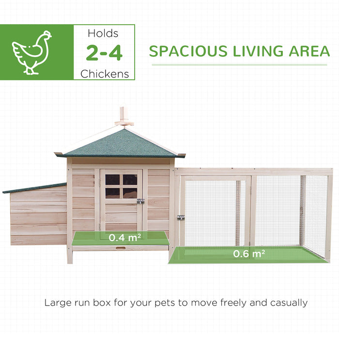 Outdoor Chicken Coop and Rabbit Hutch - Hen House with Nesting Box and Poultry Cage Pen, 196x76x97cm - Ideal for Backyard Farming and Pet Enclosure