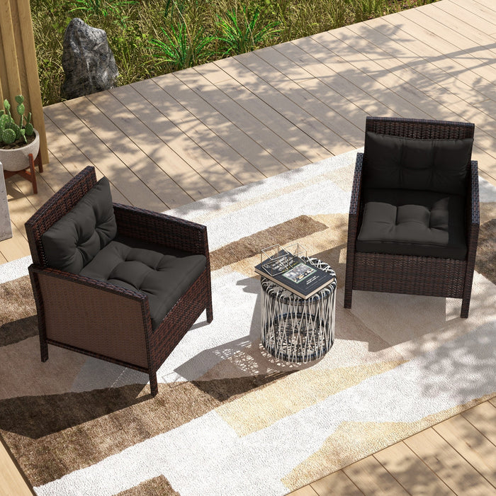 Patio Comfort Cushion Set - 4-Piece Seat and Back Pillow Combo, Charcoal Grey - Ideal for Indoor & Outdoor Seating Comfort