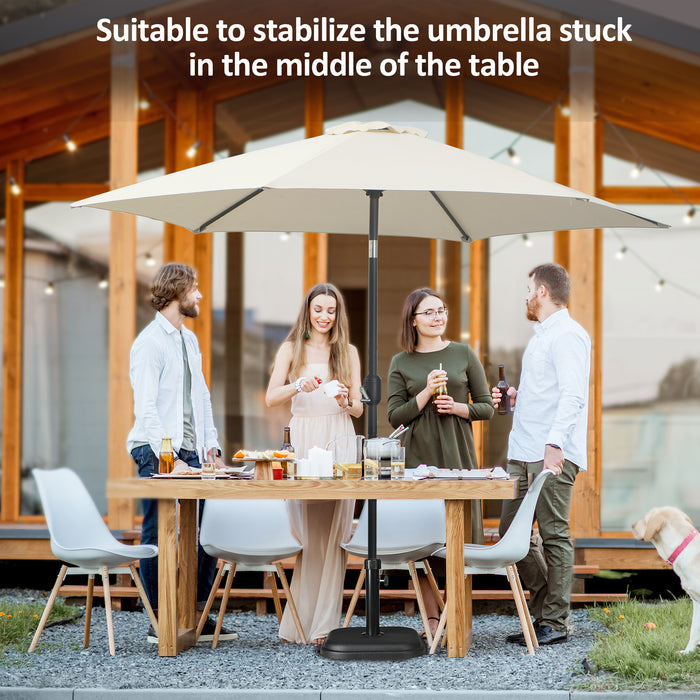 Heavy-Duty 11kg Concrete Parasol Base - Square Garden Umbrella Holder for Outdoor Tables, Weatherproof Black Finish - Secure & Stabilize Patio Umbrellas