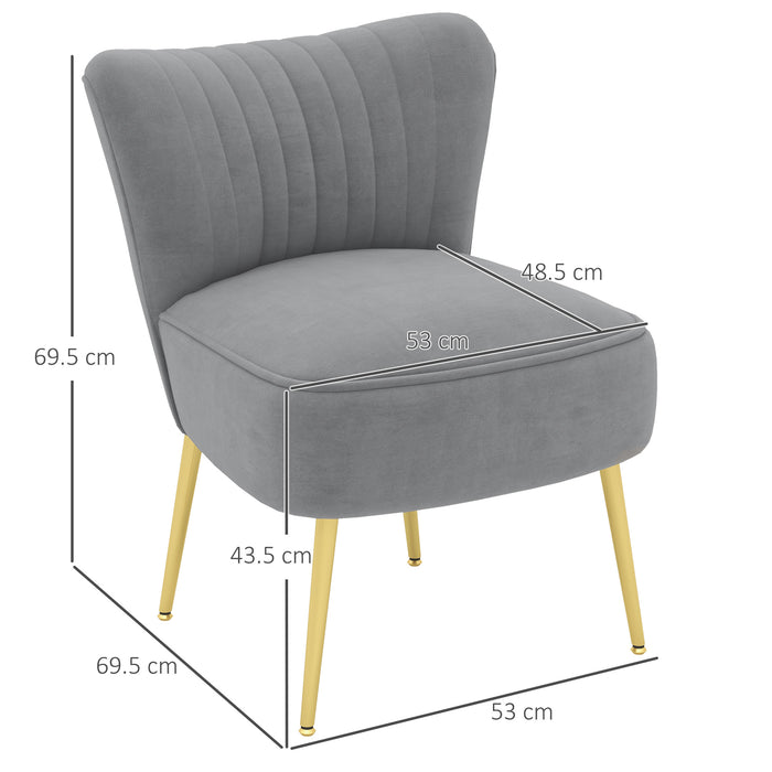 Accent Chair Duo - Upholstered Wingback Armless Living Room Chairs with Gold-Tone Steel Legs - Stylish Seating Solution for Modern Home Decor