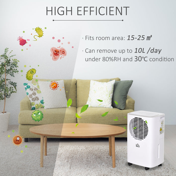 Compact Dehumidifier with Digital Humidity Monitor - Dual-Speed, Auto-Drain Function, and Timer - Ideal for Bedroom and Living Room Comfort