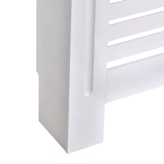 MDF Radiator Cover - 152 x 19 x 81 cm Elegant White Finish - Home Heating Enhancement & Safety Solution