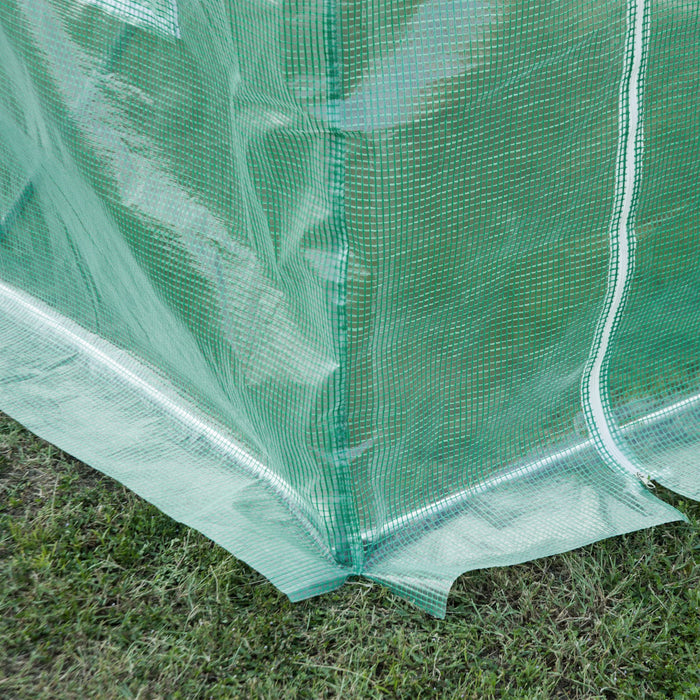 Heavy-Duty 10x7ft PE Greenhouse Cover - Tunnel Walk-in Design, Roll-Up Windows & Zippered Door - Ideal for Winter Gardening & Outdoor Plant Protection