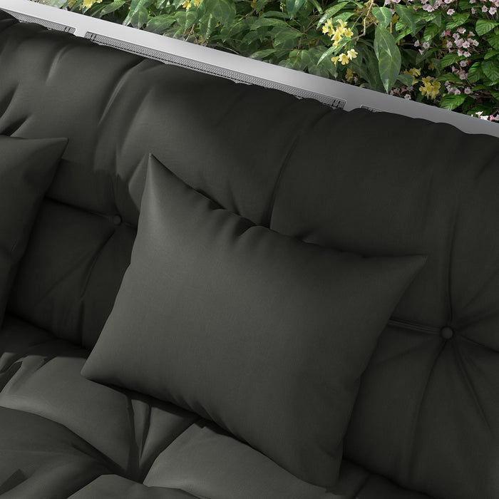 4-Piece Patio Cushion Set with 2 Bonus Pillows - Comfortable Back and Seat Cushions with Secure Ties, Light Grey - Ideal for Outdoor Furniture Refresh and Comfort Boost