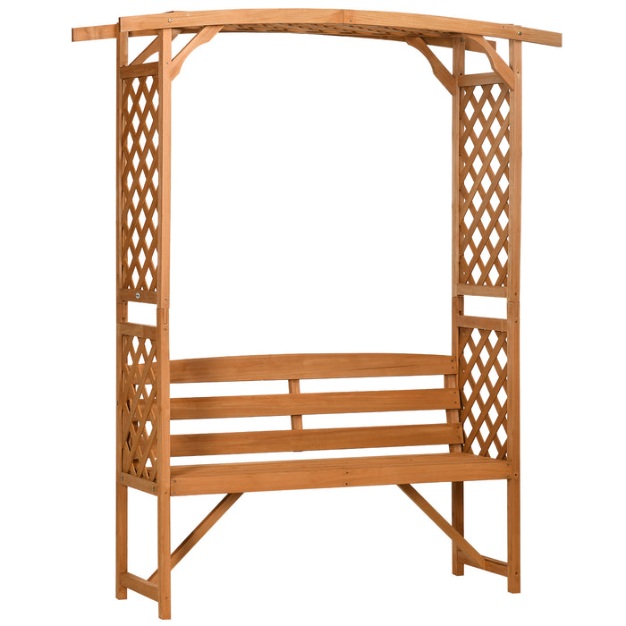 Garden Arbour Bench - Natural Wood Finish with Seating for Outdoor Spaces - Perfect for Vines and Climbing Plants Relaxation Nook