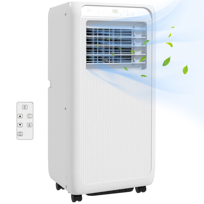 Portable 9,000 BTU Air Conditioner - Cools Rooms up to 20m², Includes Dehumidifier Function & 24-Hour Timer - Easy Mobility with Wheels, Comes with Window Mounting Kit