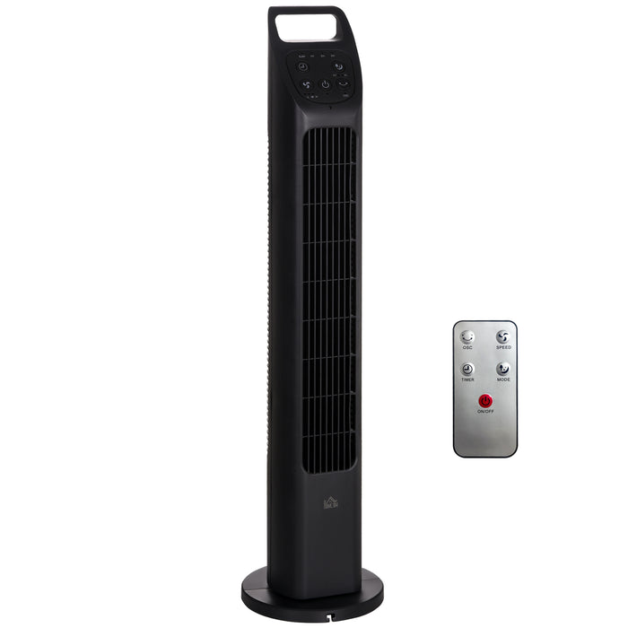 Oscillating Tower Fan with Remote - 4-Hour Timer, 3-Speed Settings, Quiet Operation - Ideal for Home, Bedroom, and Office Cooling Needs