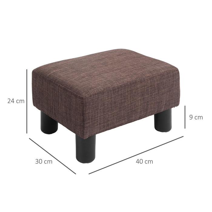 Linen Upholstered Ottoman Cube - Footstool with Durable Plastic Legs - Versatile Furniture Piece for Seating & Home Decor