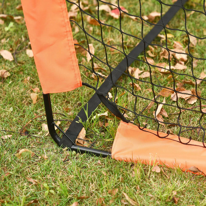 Folding Football Goal with Tetoron Mesh Net - Durable Outdoor Soccer Net in Vibrant Orange - Perfect for Backyard Practice and Recreational Play