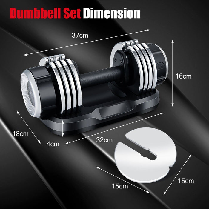 Adjustable Weight Dumbbells - Anti-Slip Handle, Home Gym Equipment with Tray, Black - Designed for Fitness Enthusiasts and Home Workouts