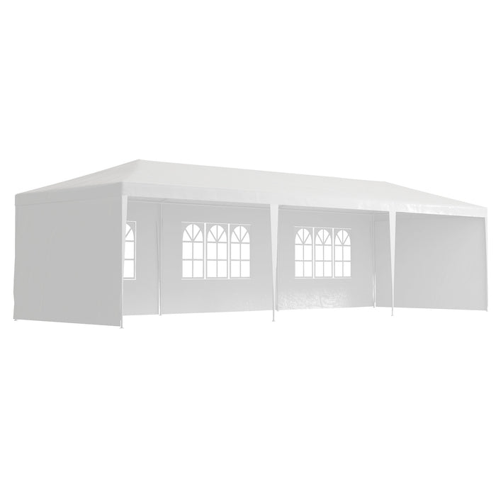 9x3m Garden Gazebo Marquee - Outdoor Party and Wedding Canopy Tent, White - Elegant Shelter for Special Events