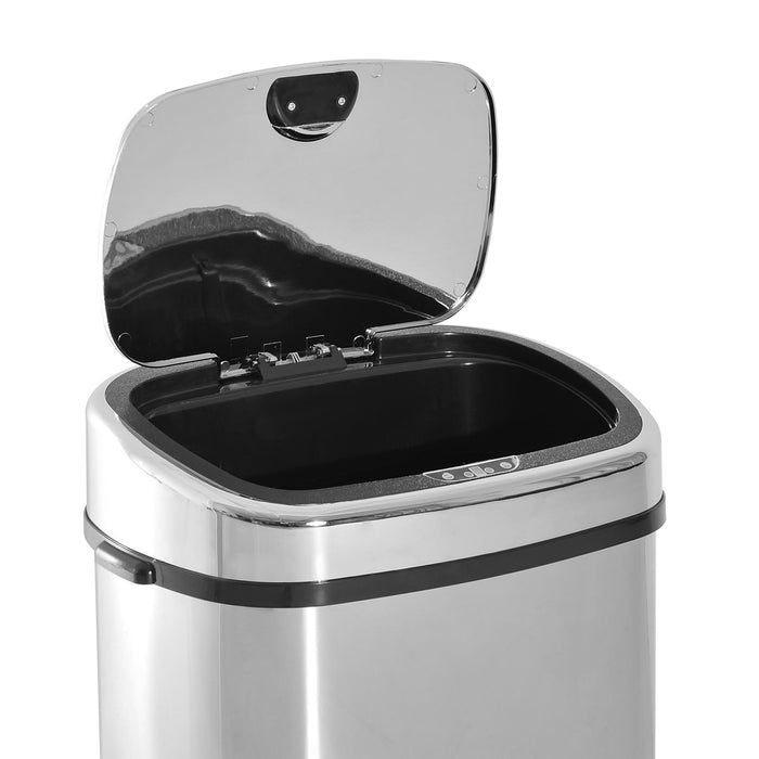 Automatic Sensor Kitchen Trash Can, 68L - Stainless Steel, Touchless Lid Operation - Convenient Waste Disposal for Home & Office