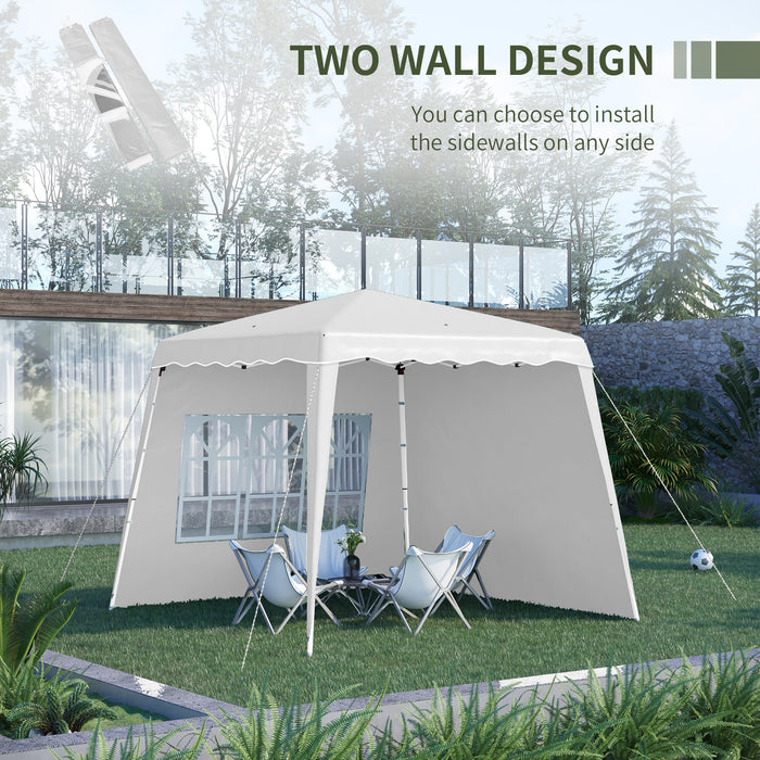 Pop-Up Gazebo 2.9 x 2.9m with Carry Bag - Slant Leg Design & Height Adjustable, UV50+ Protection - Ideal Event Shelter for Garden Parties and Patio Events, White