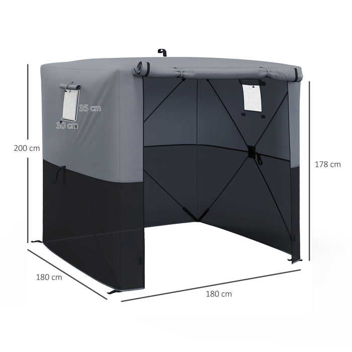 Pop-Up Gazebo 2x2m with Easy Setup - Includes Side Panels and Anchoring Accessories - Ideal for Outdoor Events and Gatherings in Black