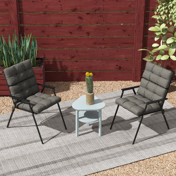 Garden Comfort Seating Set - 2-Piece Chair Cushion and Backrest in Charcoal Grey With Ties - Ideal for Patio Furniture Comfort Upgrade