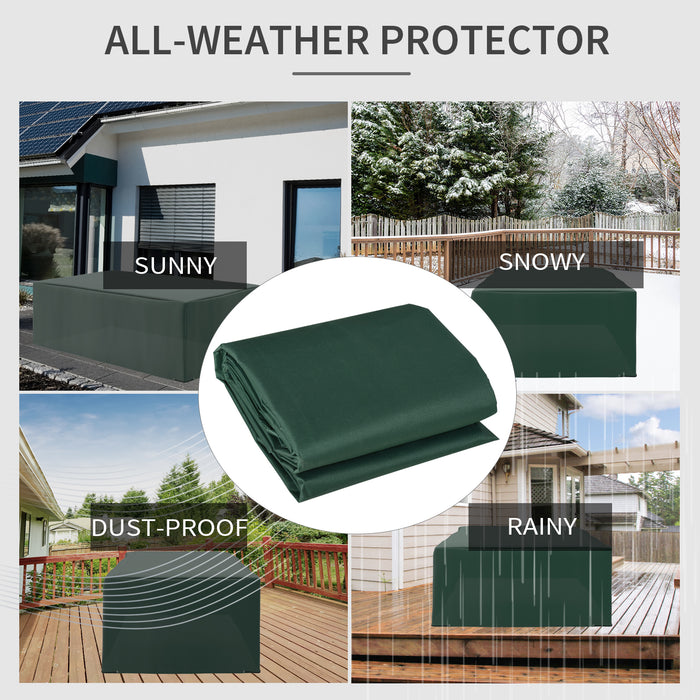 Oxford - Heavy-Duty Waterproof and Anti-UV Patio Furniture Cover for Outdoor Protection - Ideal for Garden Rattan Sets, Green, 255 x 142 x 86 cm