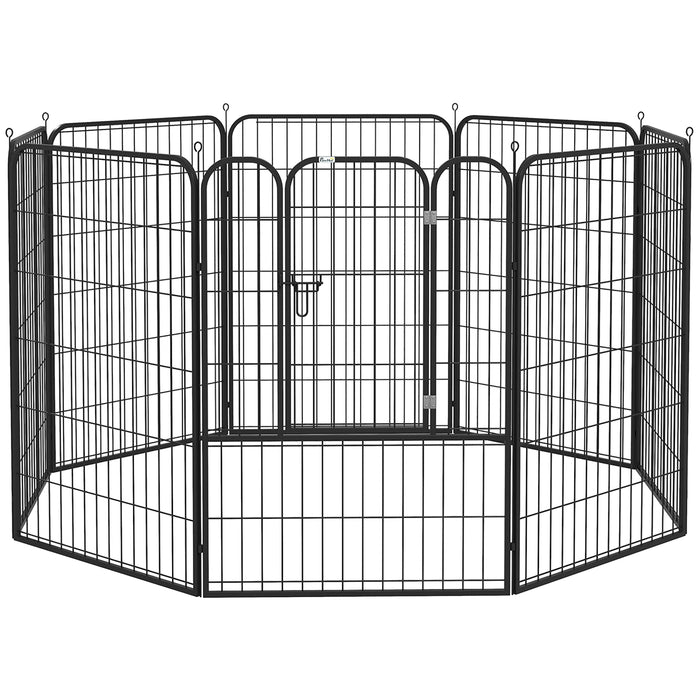 Heavy Duty 8-Panel Pet Playpen - Puppy and Rabbit Safe Enclosure, Foldable Design for Indoor & Outdoor Use - 80 x 100 cm Spacious Exercise Area