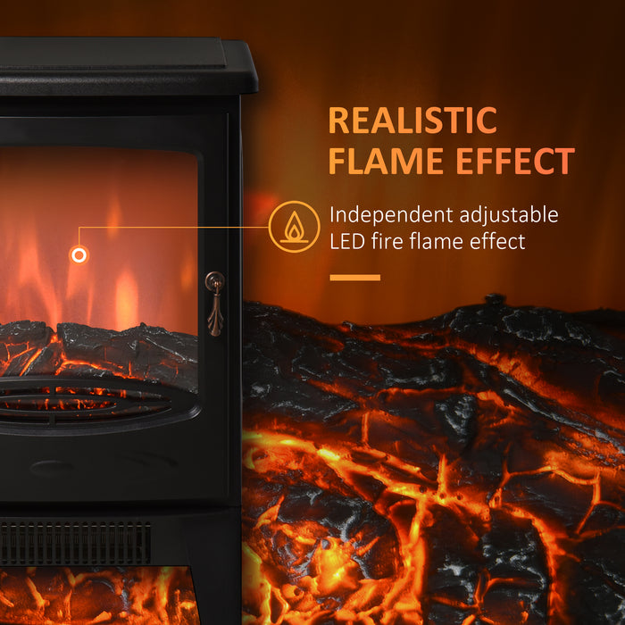 1800W Electric Fireplace Heater - Tempered Glass Design with Adjustable Heat - Cozy Indoor Warming Solution