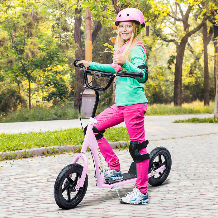 Kids' Stunt Scooter with 12" EVA Tires - Durable Push Scooter for Children, Pink Color - Fun & Safe Outdoor Ride for Young Teens